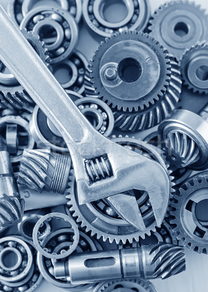 Stock photo: metal gears and bearings