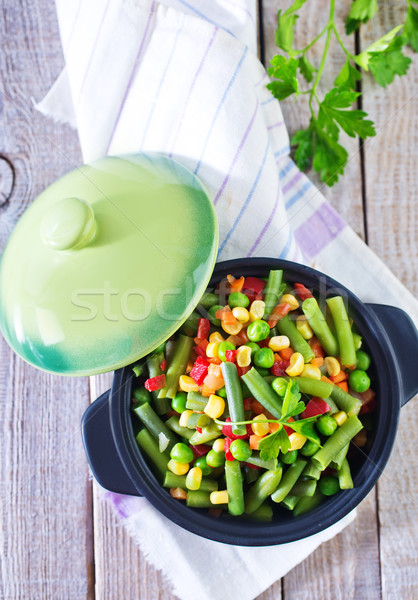 Mischung Gemüse Schüssel Tabelle Essen Salat Stock foto © tycoon