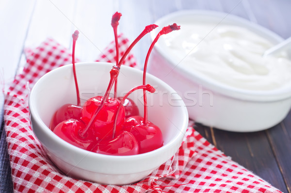 cherry maraschino and sour creame Stock photo © tycoon