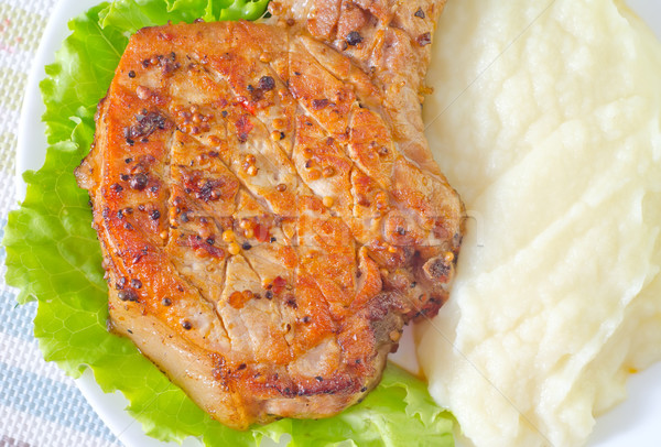 steak with mashed potato Stock photo © tycoon