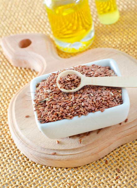 flax seed and oil Stock photo © tycoon