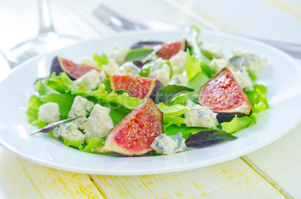 Salada queijo azul prato branco piquenique Foto stock © tycoon