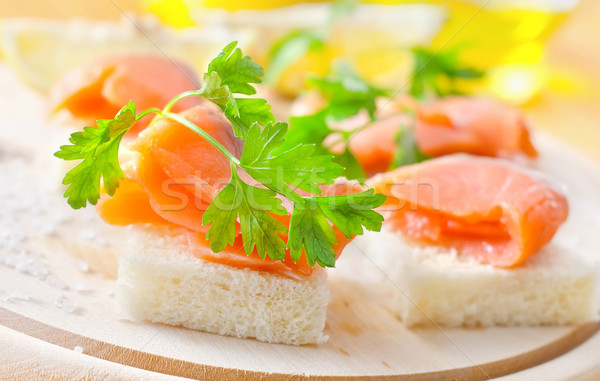 bread with salmon Stock photo © tycoon