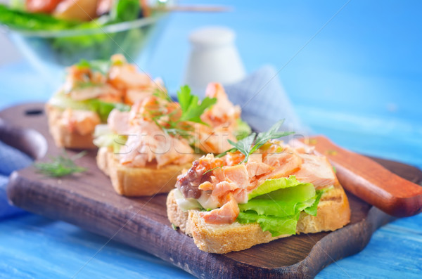 bread with salmon Stock photo © tycoon