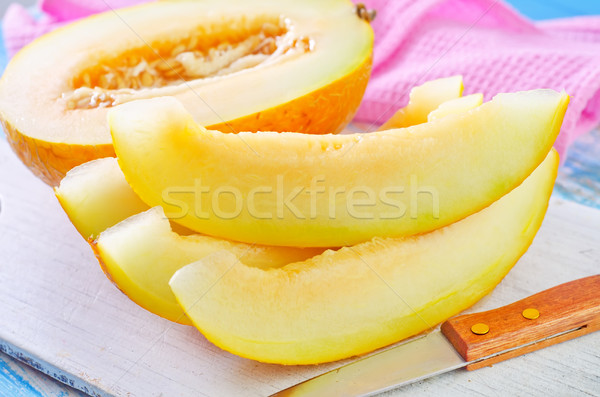 甜瓜 食品 性質 夏天 橙 綠色 商業照片 © tycoon