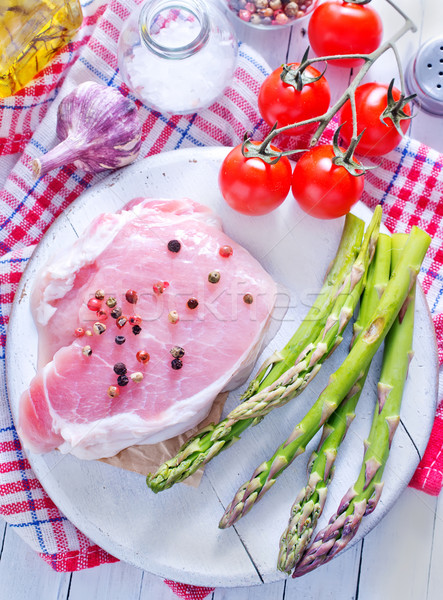 Carne espargos comida fundo restaurante Foto stock © tycoon