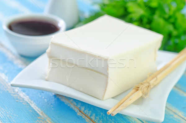 Tofu ser niebieski tablicy czarny asian Zdjęcia stock © tycoon