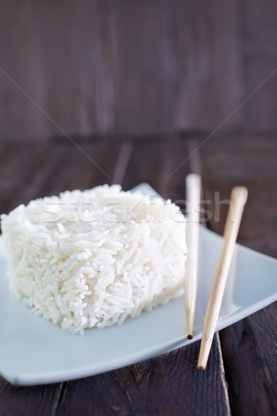 Bouilli riz blanche plaque table alimentaire [[stock_photo]] © tycoon