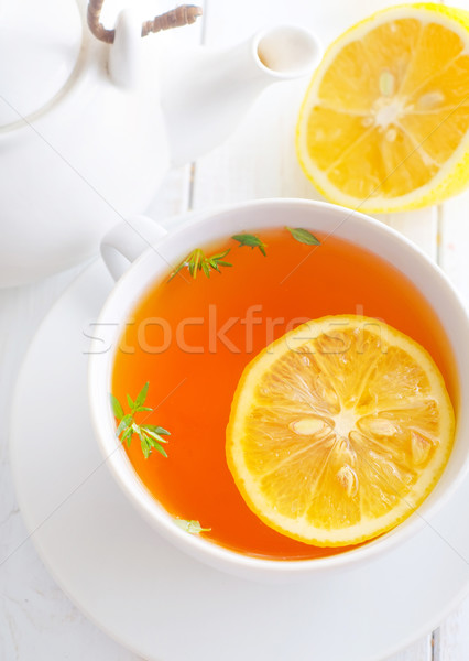 свежие чай лимона белый Кубок воды Сток-фото © tycoon