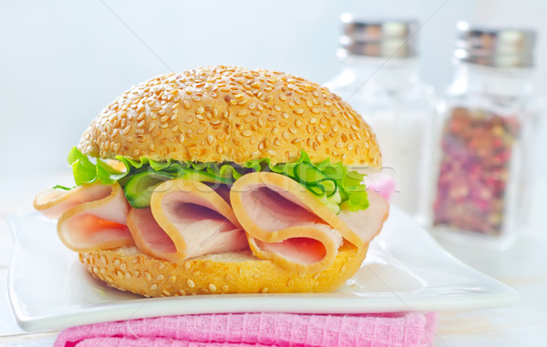 сэндвич продовольствие древесины хлеб томатный белый Сток-фото © tycoon