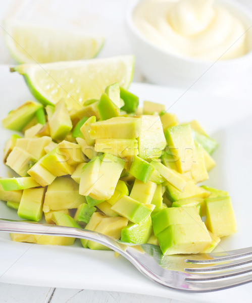 Avocado saus salade voedsel vruchten groene Stockfoto © tycoon