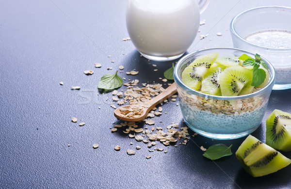 milk with chia seeds Stock photo © tycoon
