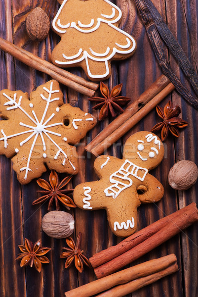 Gember cookies christmas tabel huis boom Stockfoto © tycoon