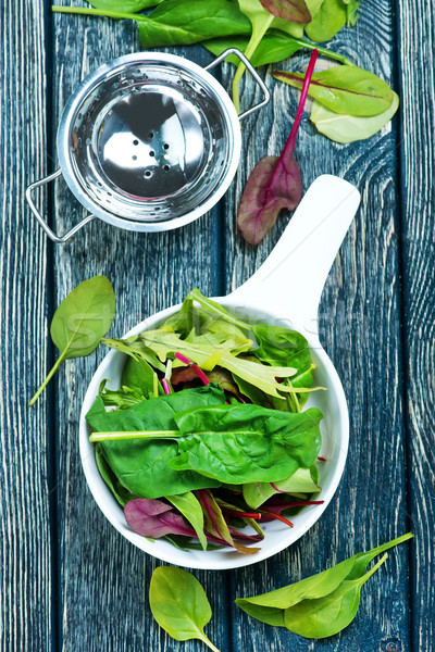 Stockfoto: Salade · saladeschaal · tabel · voedsel · natuur