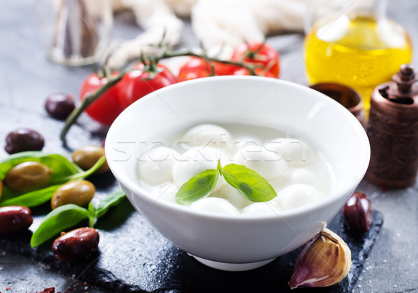 Caprese vers ingrediënten caprese salade tabel achtergrond Stockfoto © tycoon