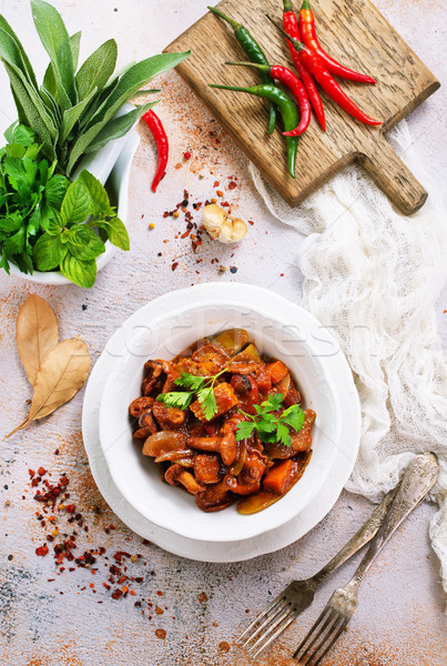 fried mushrooms with vegetables Stock photo © tycoon