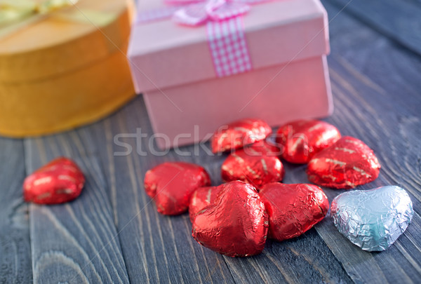 Dulces chocolate corazones alimentos amor corazón Foto stock © tycoon