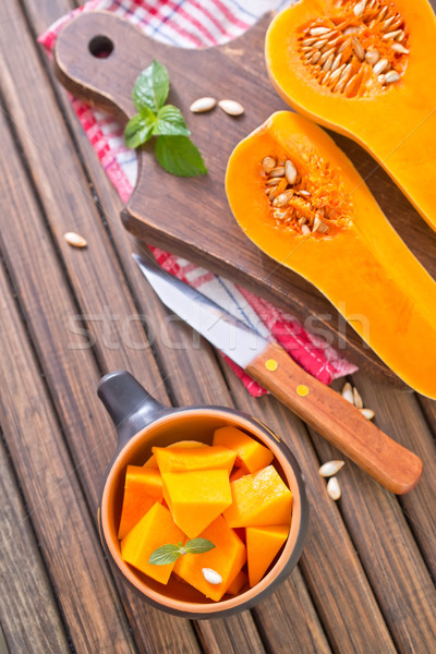 Calabaza madera naturaleza fondo cocina naranja Foto stock © tycoon