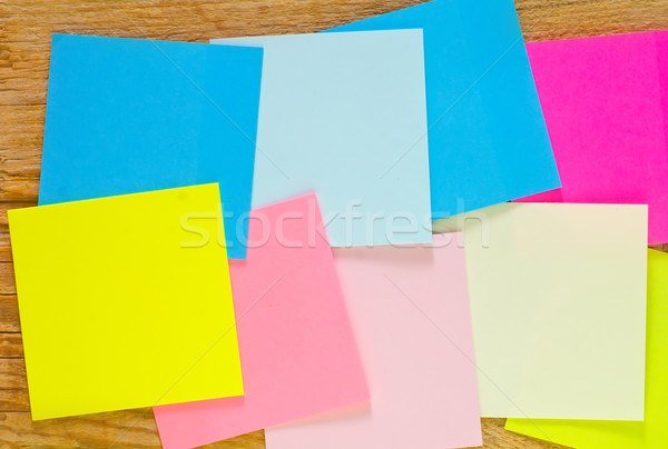 Foto stock: Color · nota · papel · madera · espacio · azul