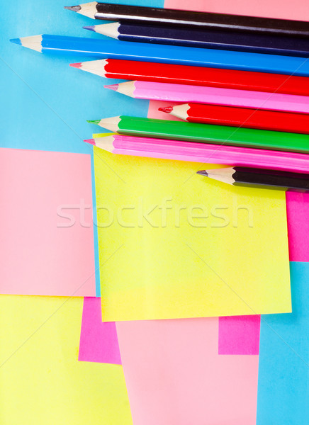 Stock photo: color paper and pencils