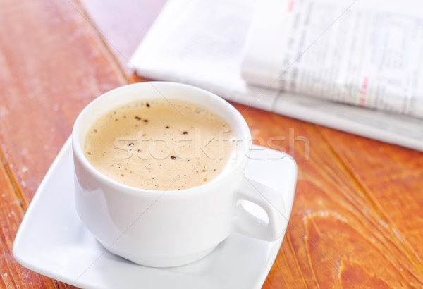 Kaffee Zeitung News Gläser trinken Studie Stock foto © tycoon