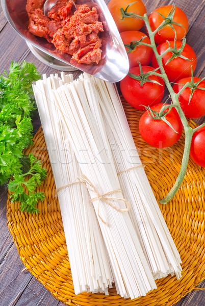 raw pasta and  tomato and sauce Stock photo © tycoon