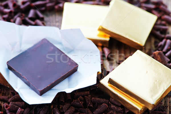 Chocolade snoep voedsel zoete zilver macro Stockfoto © tycoon