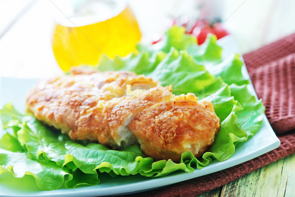 Csirkemell saláta tányér étel mell tyúk Stock fotó © tycoon