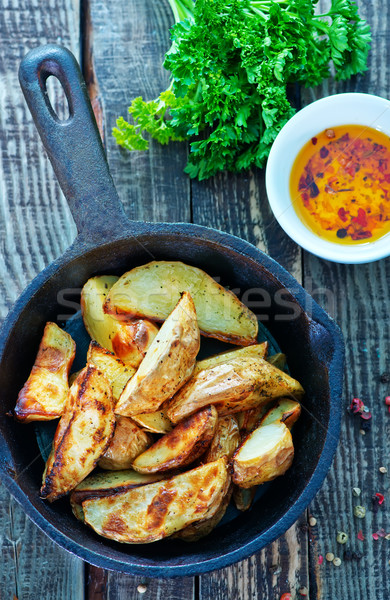 Sült krumpli só fűszer serpenyő étel Stock fotó © tycoon
