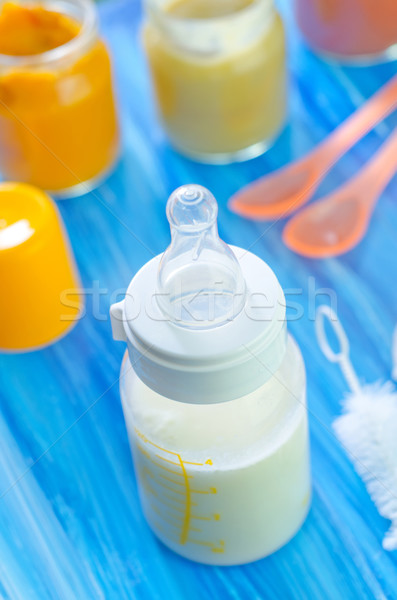 Alimento para bebé alimentos frutas salud beber leche Foto stock © tycoon