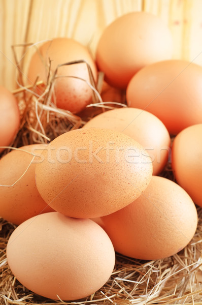 Ruw eieren hout home keuken tabel Stockfoto © tycoon