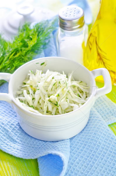 Foto stock: Ensalada · col · madera · restaurante · verde · placa