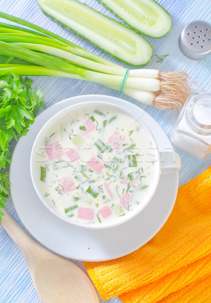 Frio sopa comida verde copo líquido Foto stock © tycoon