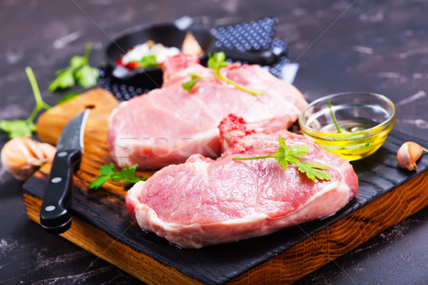 Nyers hús aroma fűszer asztal étel Stock fotó © tycoon