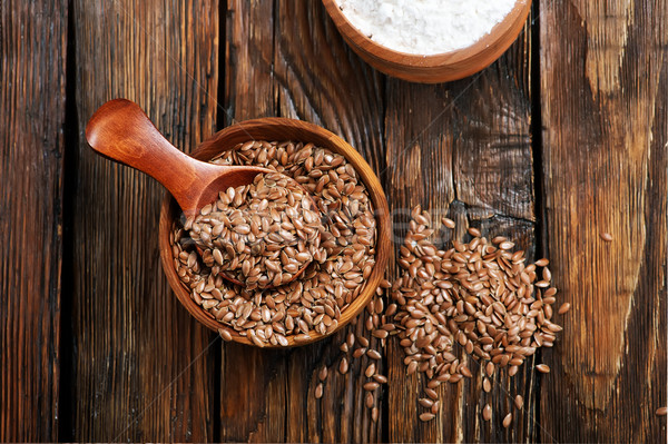 flax seed and flour Stock photo © tycoon