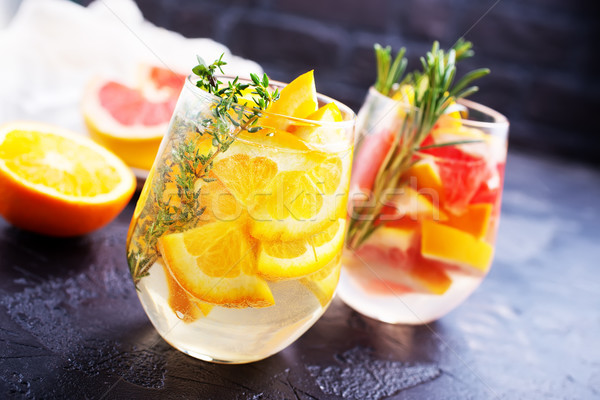 Stockfoto: Drinken · citrus · grapefruit · rosmarijn · gin · cocktail