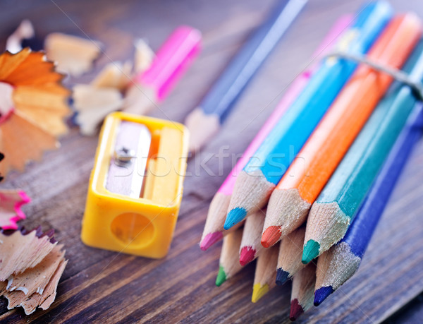 Lápis de cor escolas caneta lápis vermelho preto Foto stock © tycoon