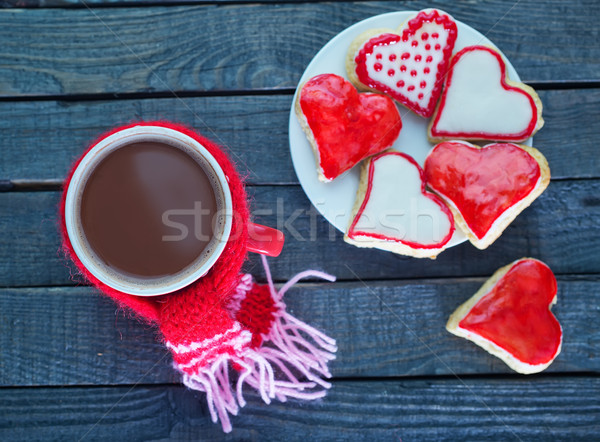 Bolinhos beber doce prato coração fundo Foto stock © tycoon