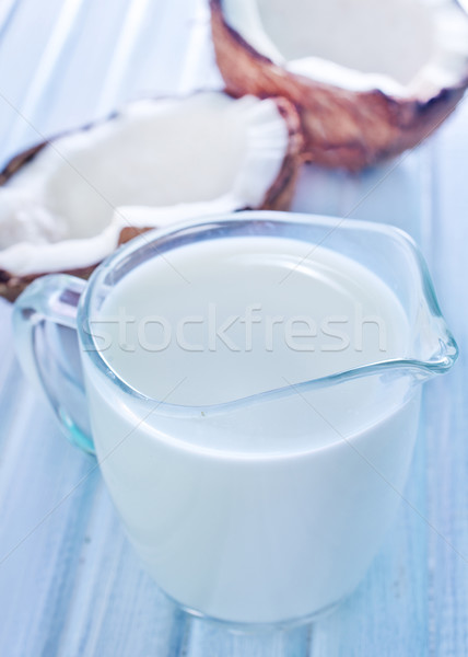 Zdjęcia stock: Mleko · kokosowe · szkła · zdrowia · pić · energii · płynnych