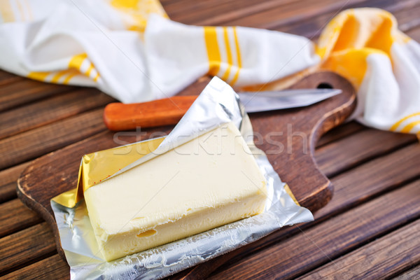 ストックフォト: バター · 食品 · 青 · パン · ミルク · 油