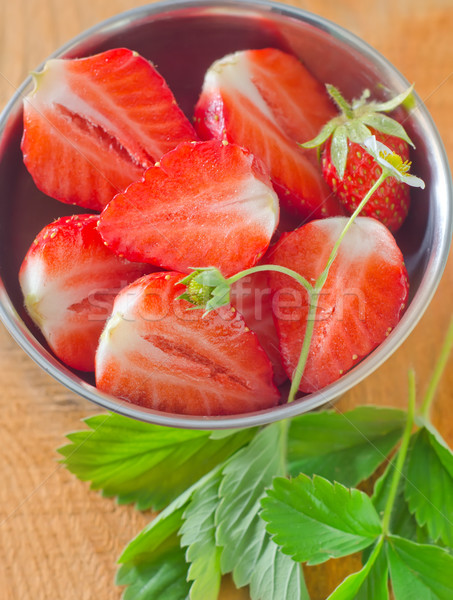 Erdbeere Obst Gruppe legen Bord Dessert Stock foto © tycoon