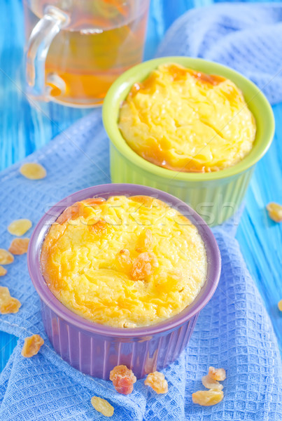 Stock photo: cupcakes with cottage and raisins