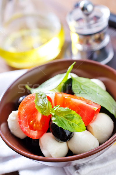 Капрезе продовольствие лист нефть обеда цвета Сток-фото © tycoon