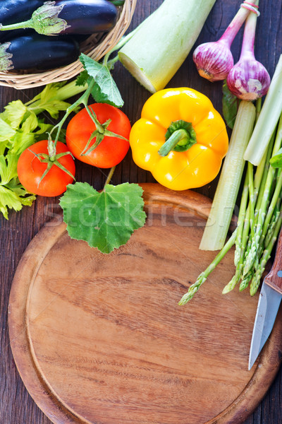 Stockfoto: Groenten · verse · groenten · houten · keukentafel · abstract · natuur