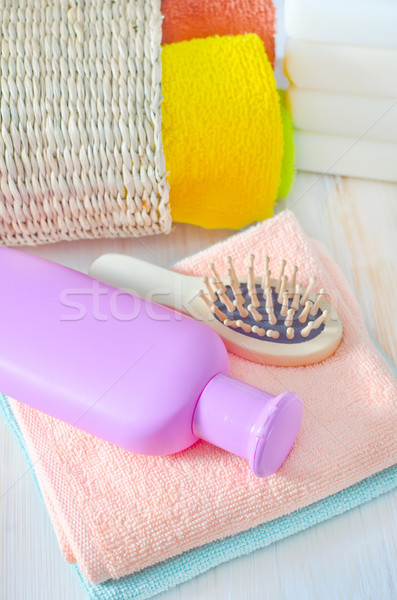 Colore asciugamani shampoo corpo salute bellezza Foto d'archivio © tycoon