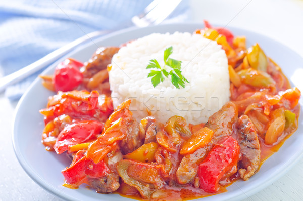 Zdjęcia stock: Gotowany · ryżu · warzyw · restauracji · mleka · mięsa