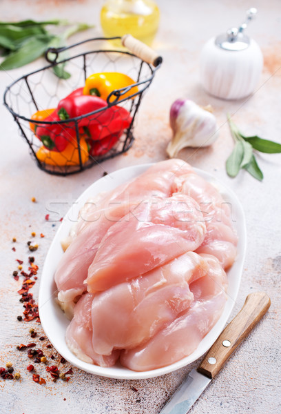 雞 魚片 盤 表 背景 肉類 商業照片 © tycoon