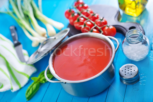 Tomatensuppe Textur Essen Holz Abendessen rot Stock foto © tycoon