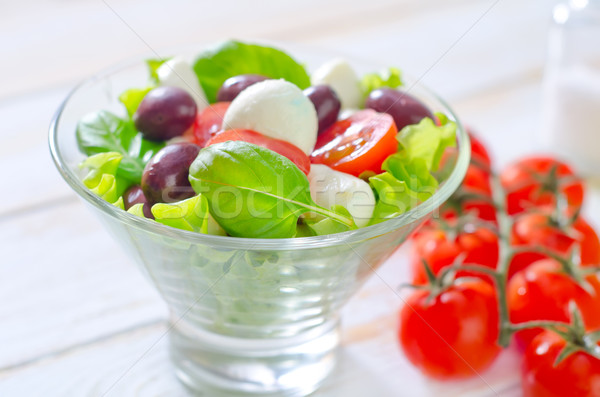 Caprese blad diner Rood salade eten Stockfoto © tycoon