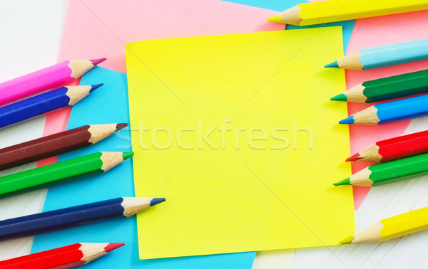 Potloden kleur papier textuur school achtergrond Stockfoto © tycoon